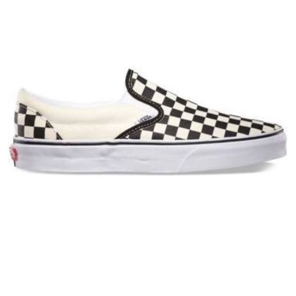 Checkered slip on vans